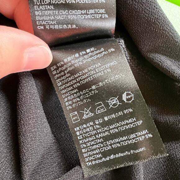 H&M Womens Blouse Top Shirt Pullover Balloon Sleeve Stretch Relaxed Fit Black M - Picture 12 of 12